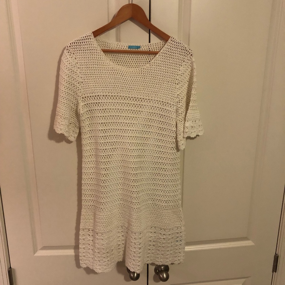 J. McLaughlin Lined Ivory Crotchet Dress
